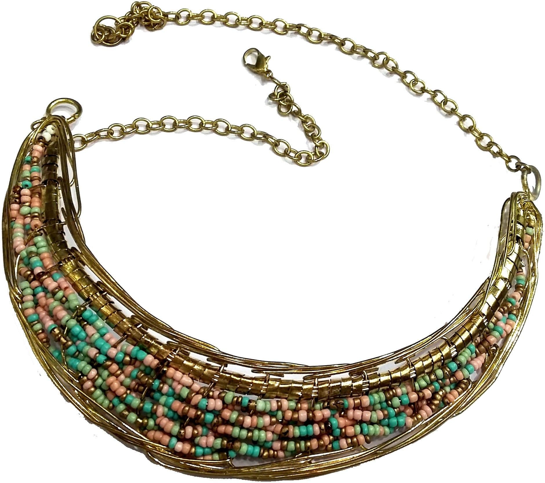 Gurjari Multybeads Brass Plated Brass Choker