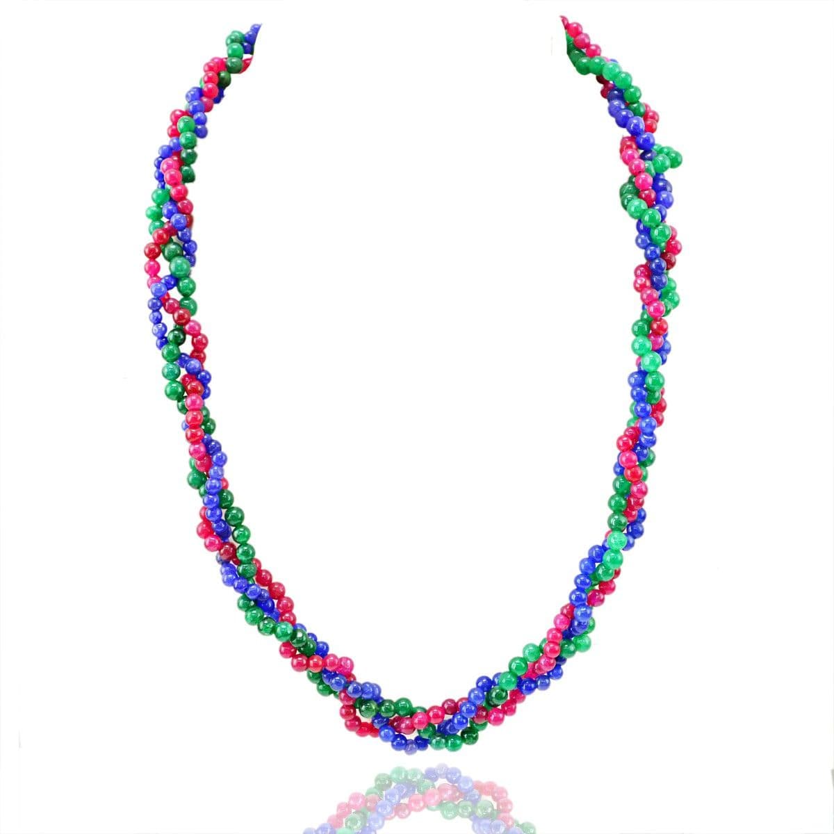dgold Beads Stone Necklace