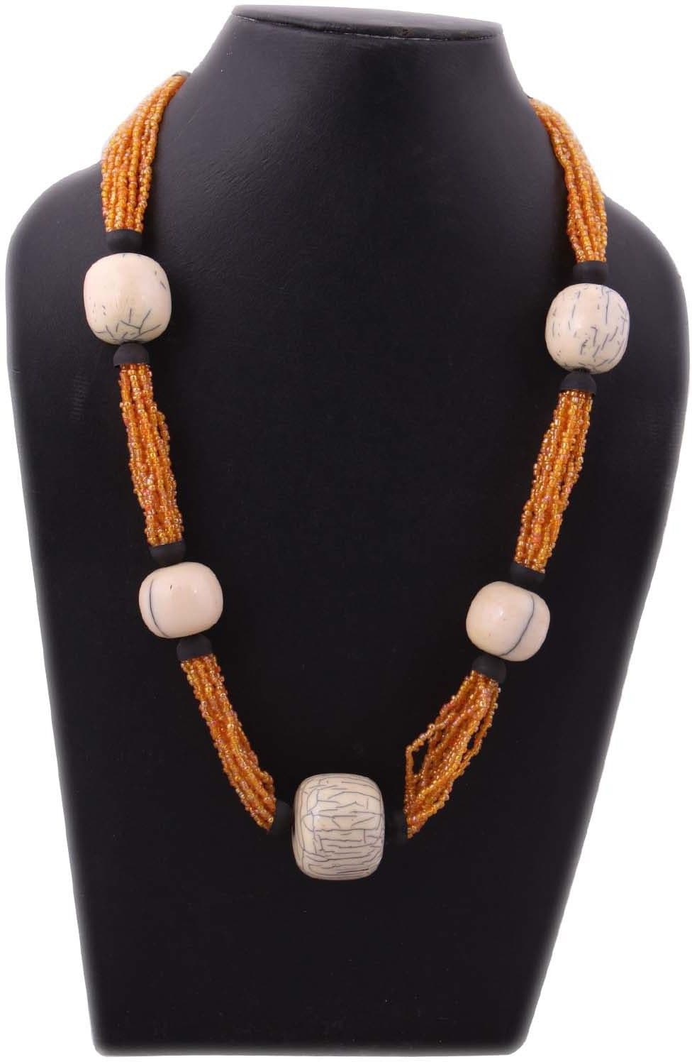 Indian Charm Multicolor Poth Beads Glass Necklace