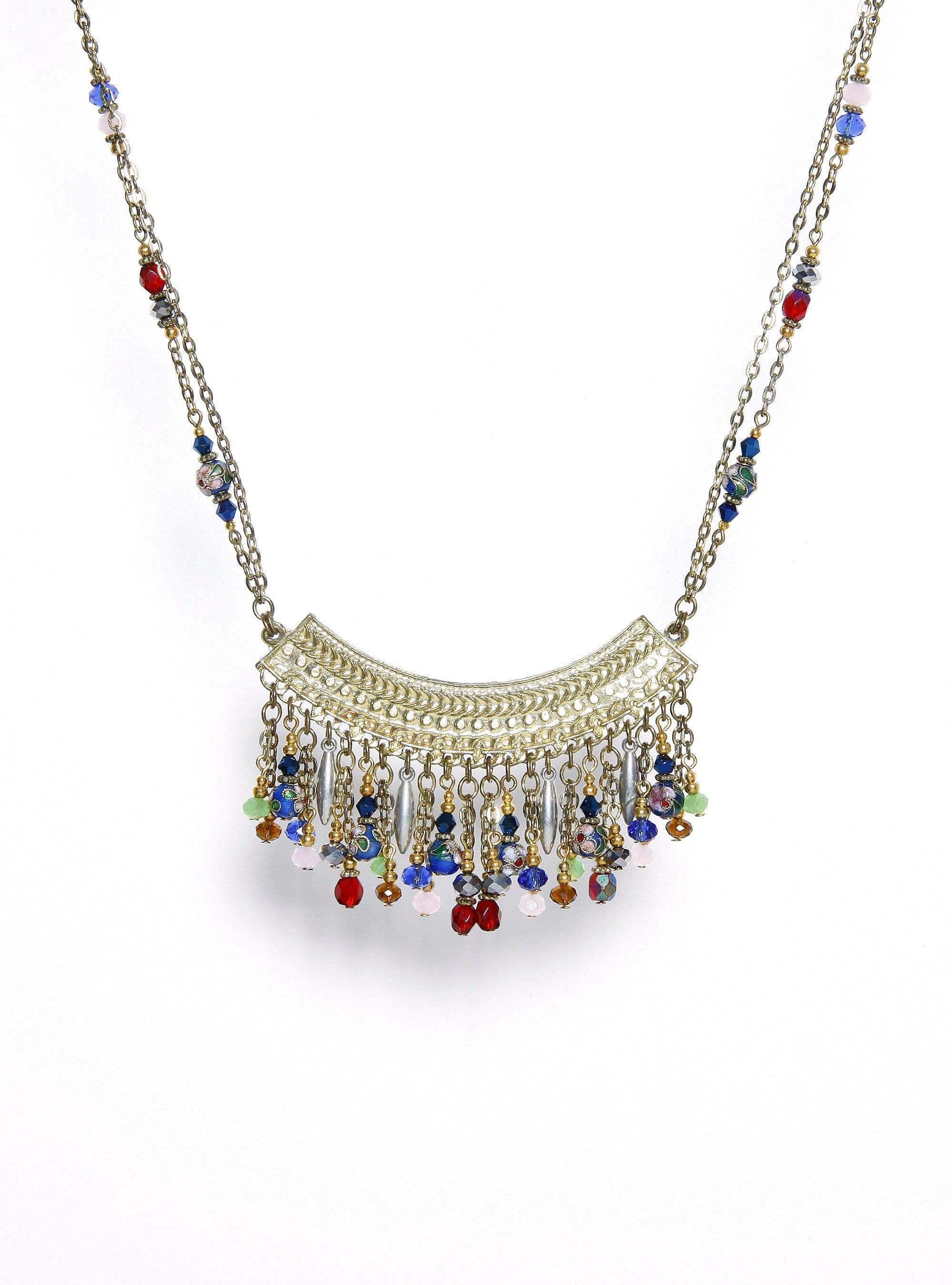 Galz4ever Golden Curve Designer Alloy Necklace