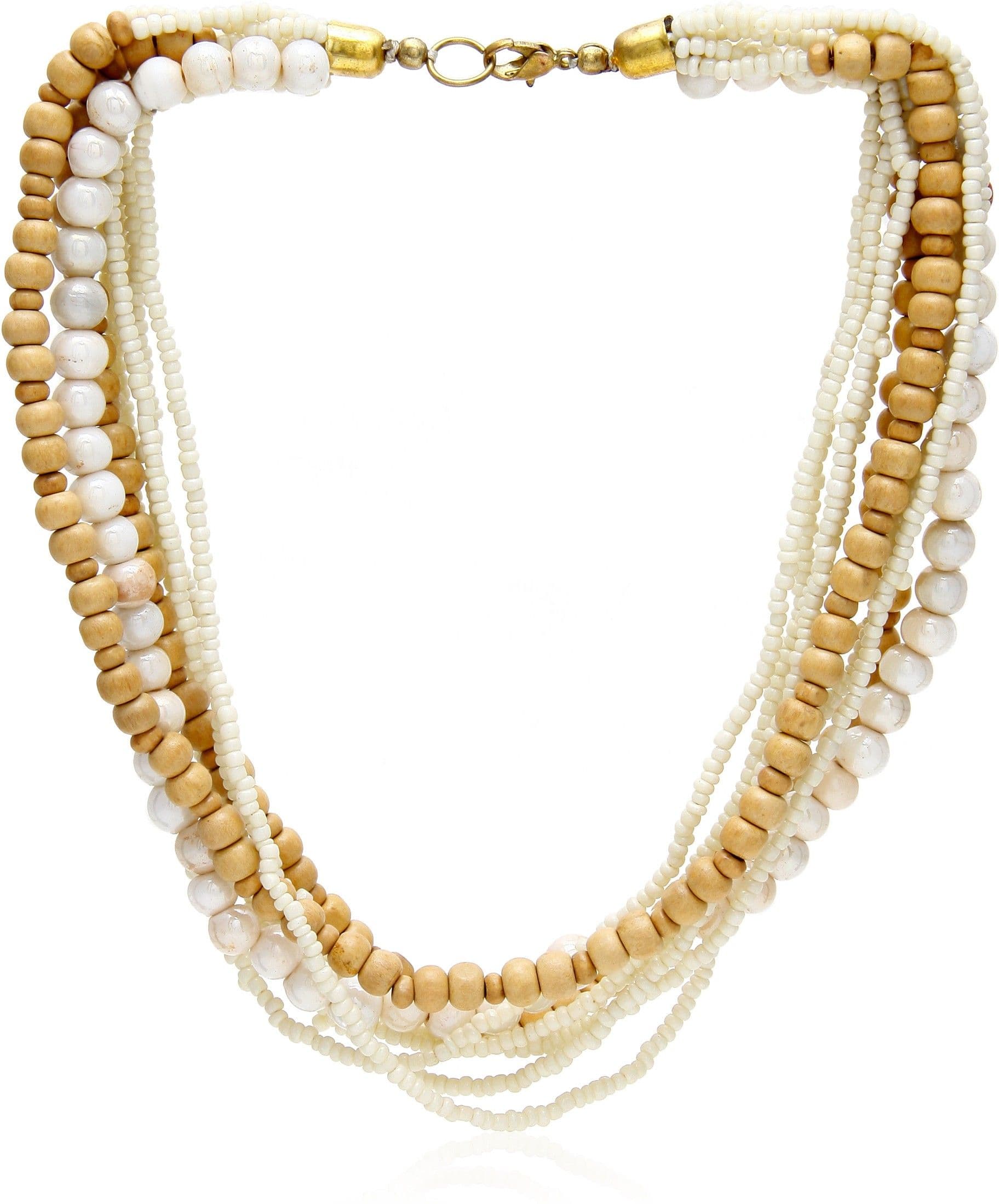 Galz4ever White & Bead Alloy Necklace