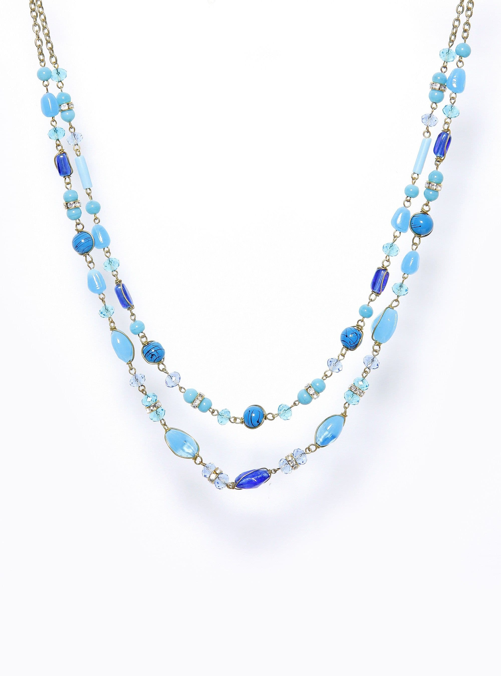 Galz4ever Fine Long Design Beaded Alloy Necklace