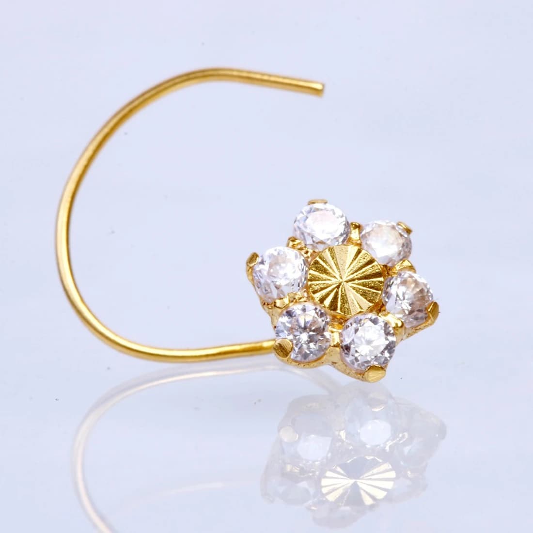 BAFNA GEMS & JEWELS Gold Nose Stud