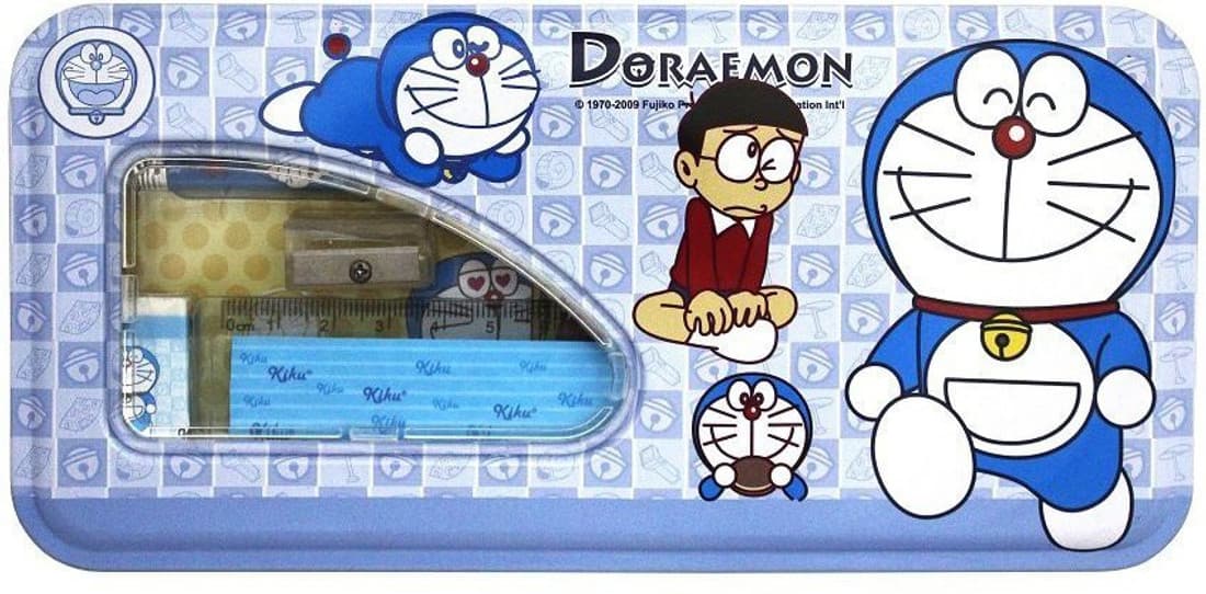Shopaholic Doraemon Cartoon Art Metal Pencil Box