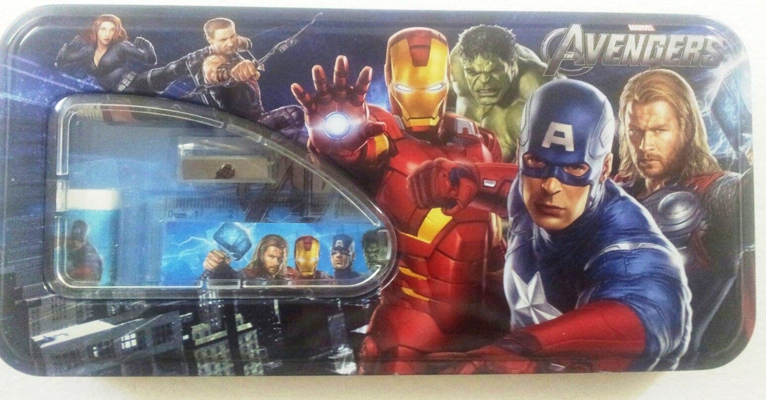 Marvel Captain America Super Heros Art Metal Pencil Box