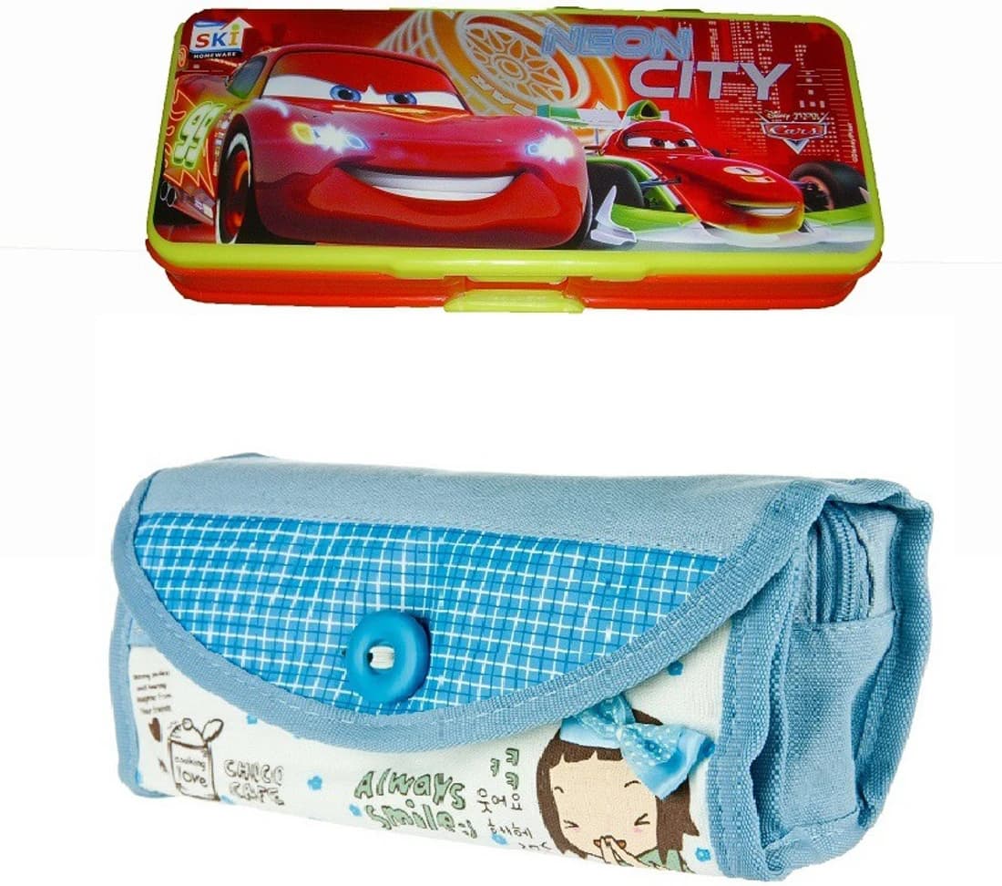 Neo Gold Leaf Disney Car New Combo Art Plastic Pencil Box