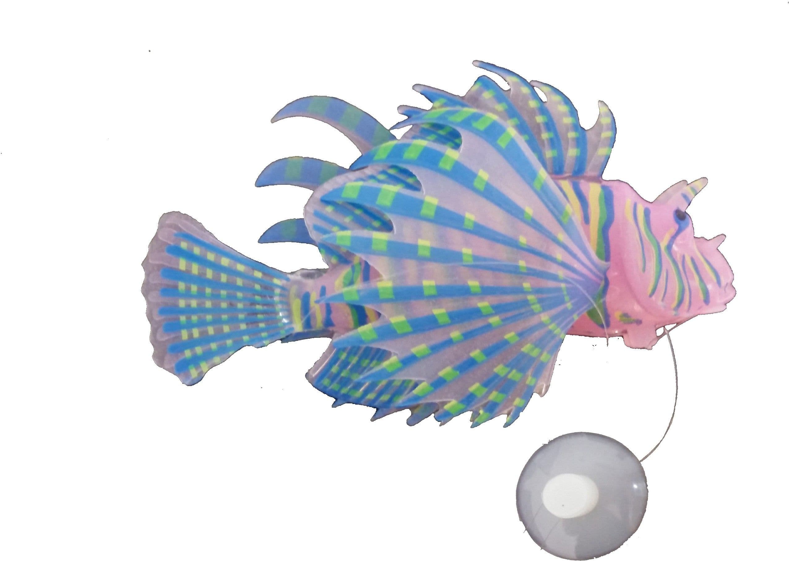 Creative Spinach Blue Lion Fish Aquarium Toy Silicone Rubber Toy For Fish