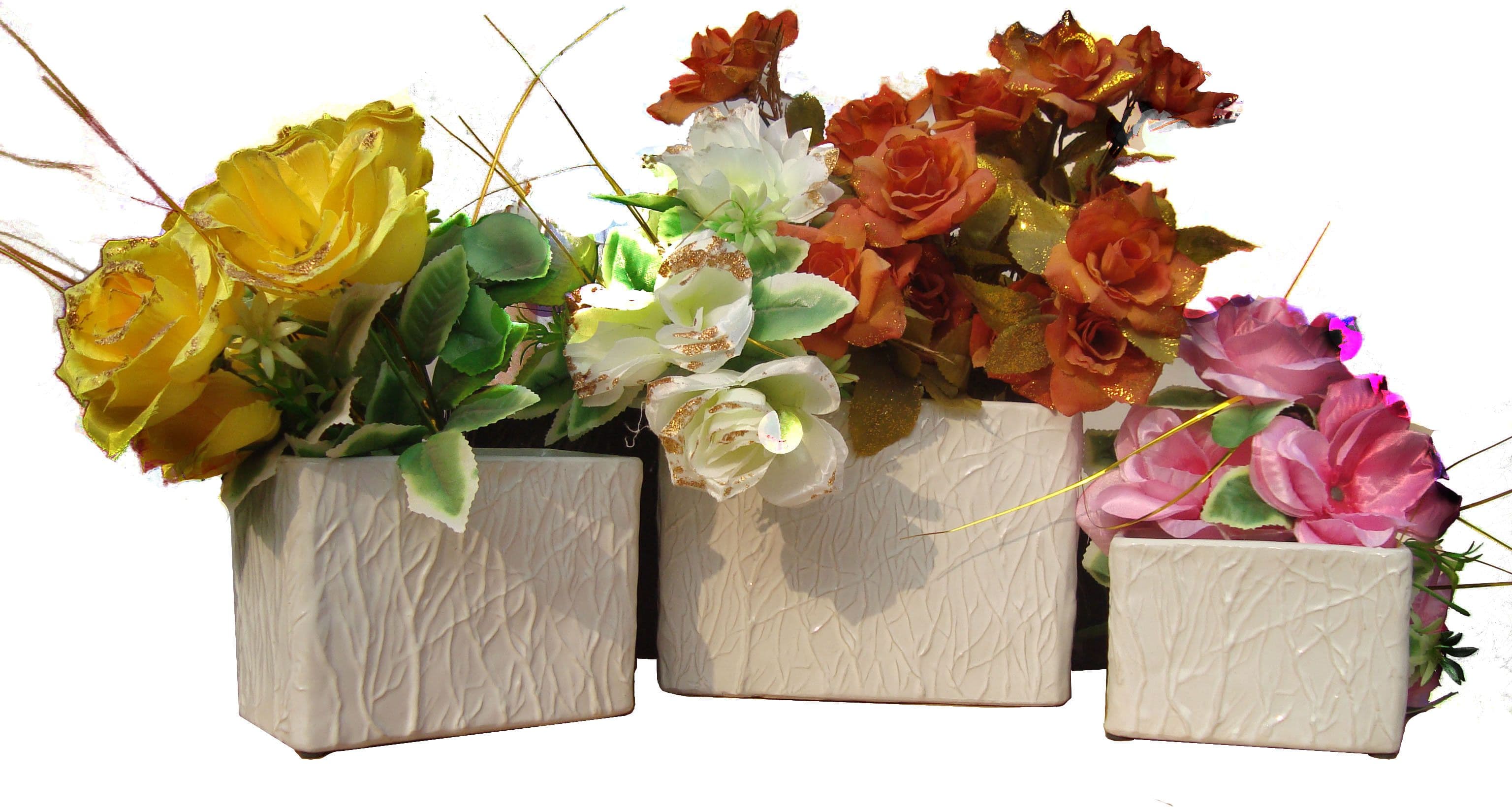 Shreewardhan Decor Beautifully Designed Glossy Finish Different Size Plant Container Set