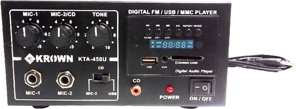 Krown Low Power PA Amplifier with Built-in Digital Player KTA-450-USB Indoor, Outdoor PA System