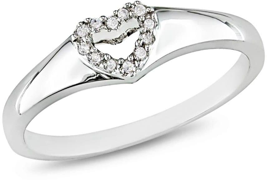Kiara Jewellery Sterling Silver Cubic Zirconia Rhodium Ring