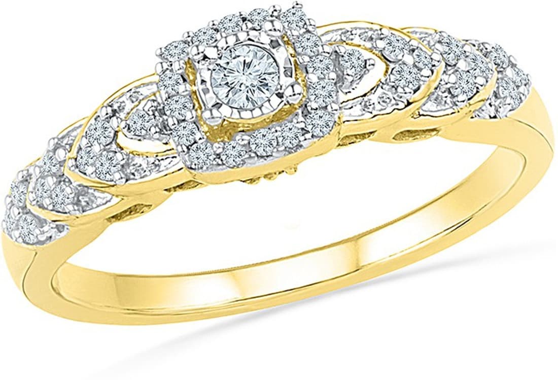 Radiant Bay For Forever Yellow Gold Diamond 18 K Ring