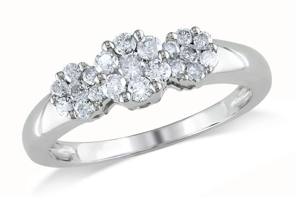 Kiara Jewellery Sterling Silver Cubic Zirconia Rhodium Ring