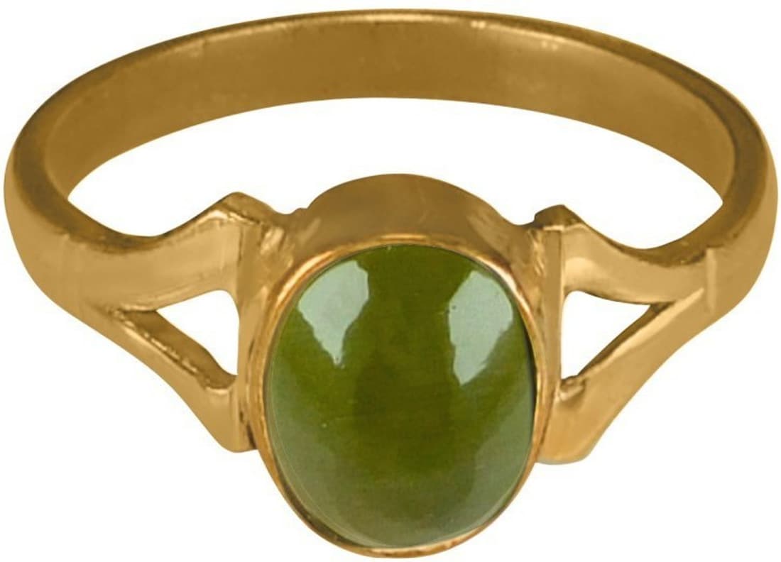Asian Gems & Jewels 6.25 Ratti 5 Dhaatu Sterling Silver, Metal, Alloy Cat's Eye NA K Ring