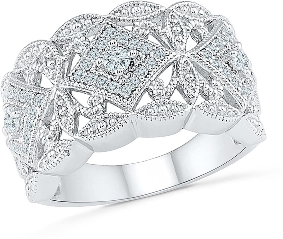 Radiant Bay Gold Goddess Sterling Silver Diamond Ring