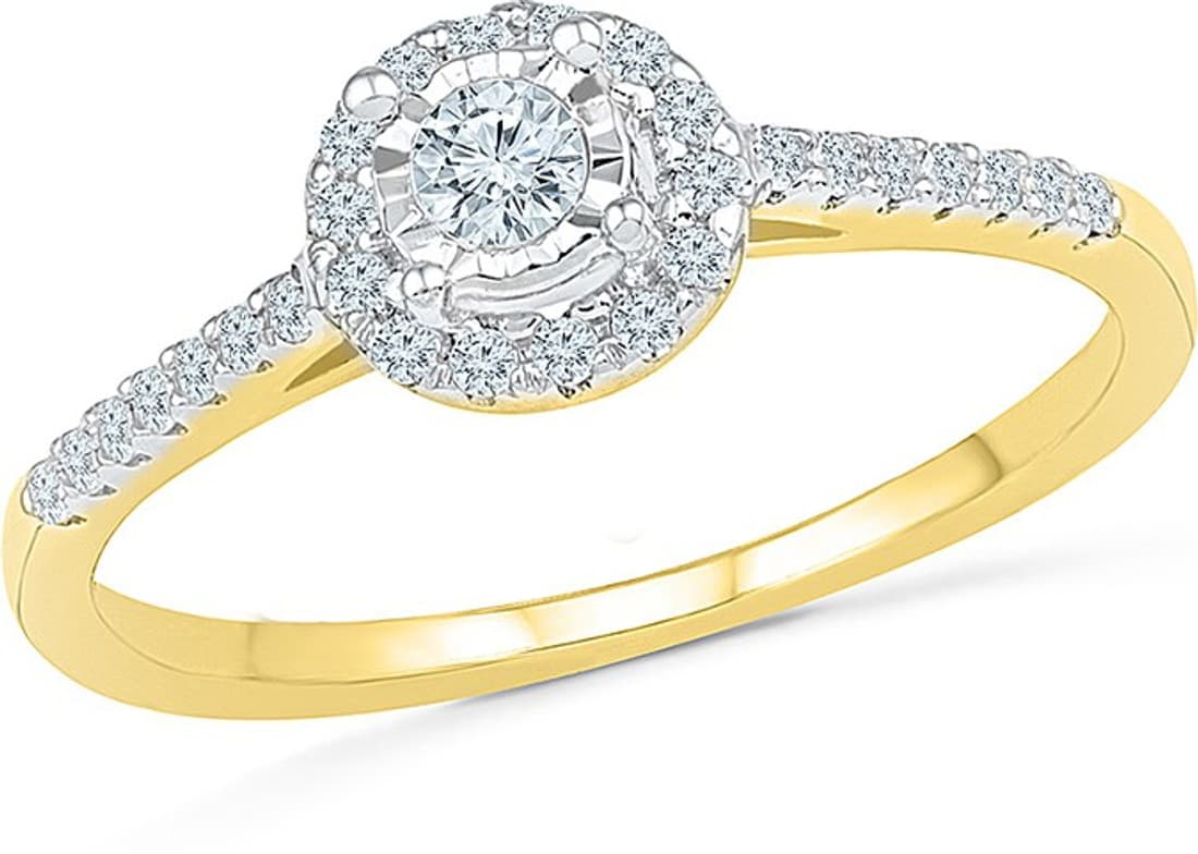 Radiant Bay Priceless Bond Yellow Gold Diamond 18 K Ring