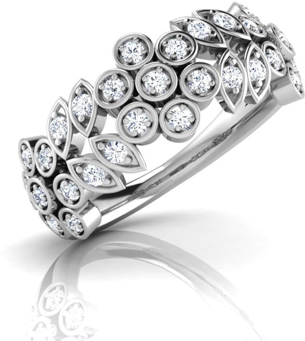 CaratLane Fantasia Band White Gold Diamond 18 K Ring