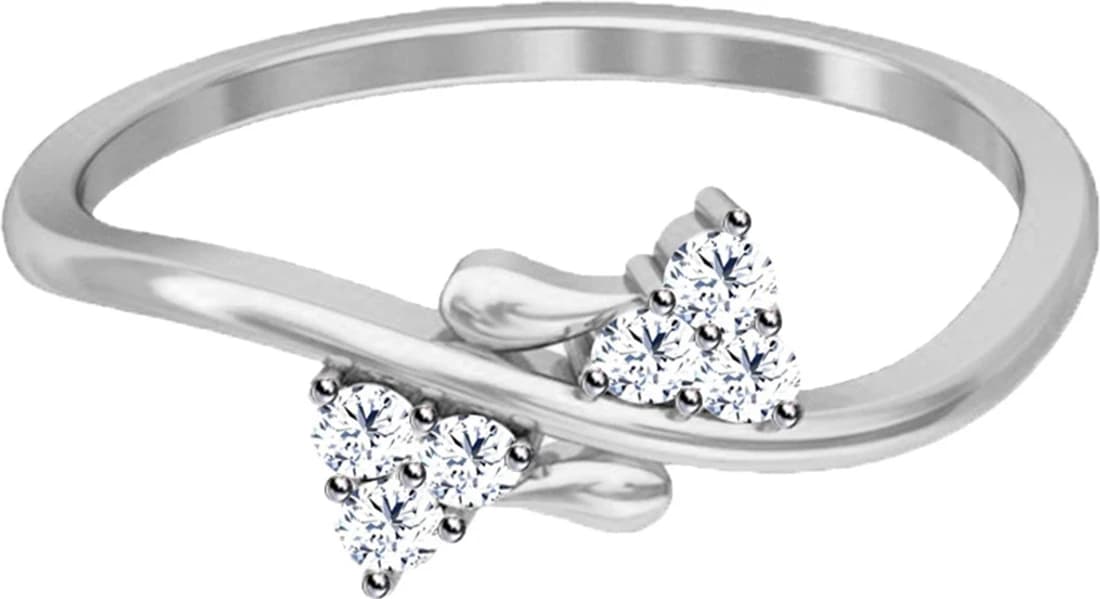 Jacknjewel Charming Six Stone White Gold Diamond 18 K Ring