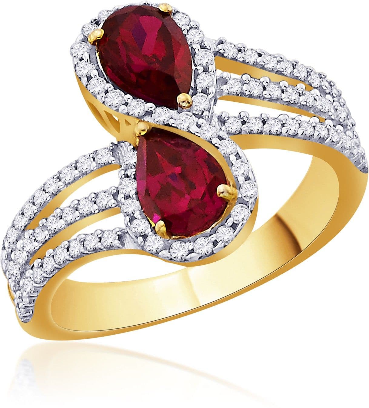 Karatcraft Duilla Ruby Gold Diamond 18 K Ring