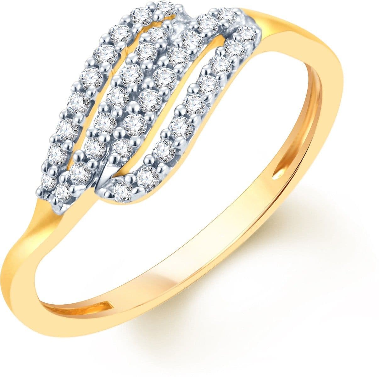 Karatcraft Style curves Yellow Gold Diamond 18 K Ring