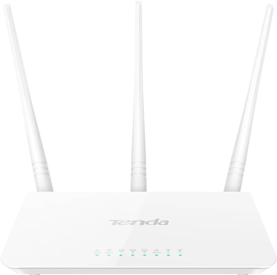 Tenda F3 300mbps Wireless Router, With 3 Fixed Antenna, 3lan, 1wan Port