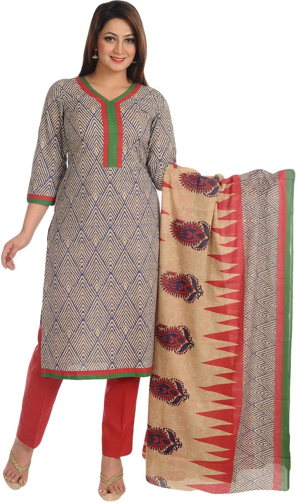 Salwar Studio Geometric Print, Paisley Kurta & Salwar