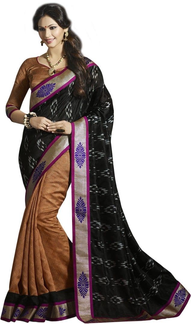 Vipul Saree Printed Bhagalpuri Raw Silk Sari