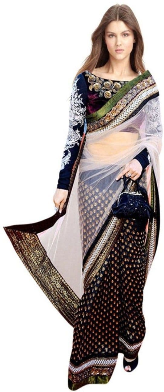 ROSHNI FASHIONS Self Design Bollywood Net Sari