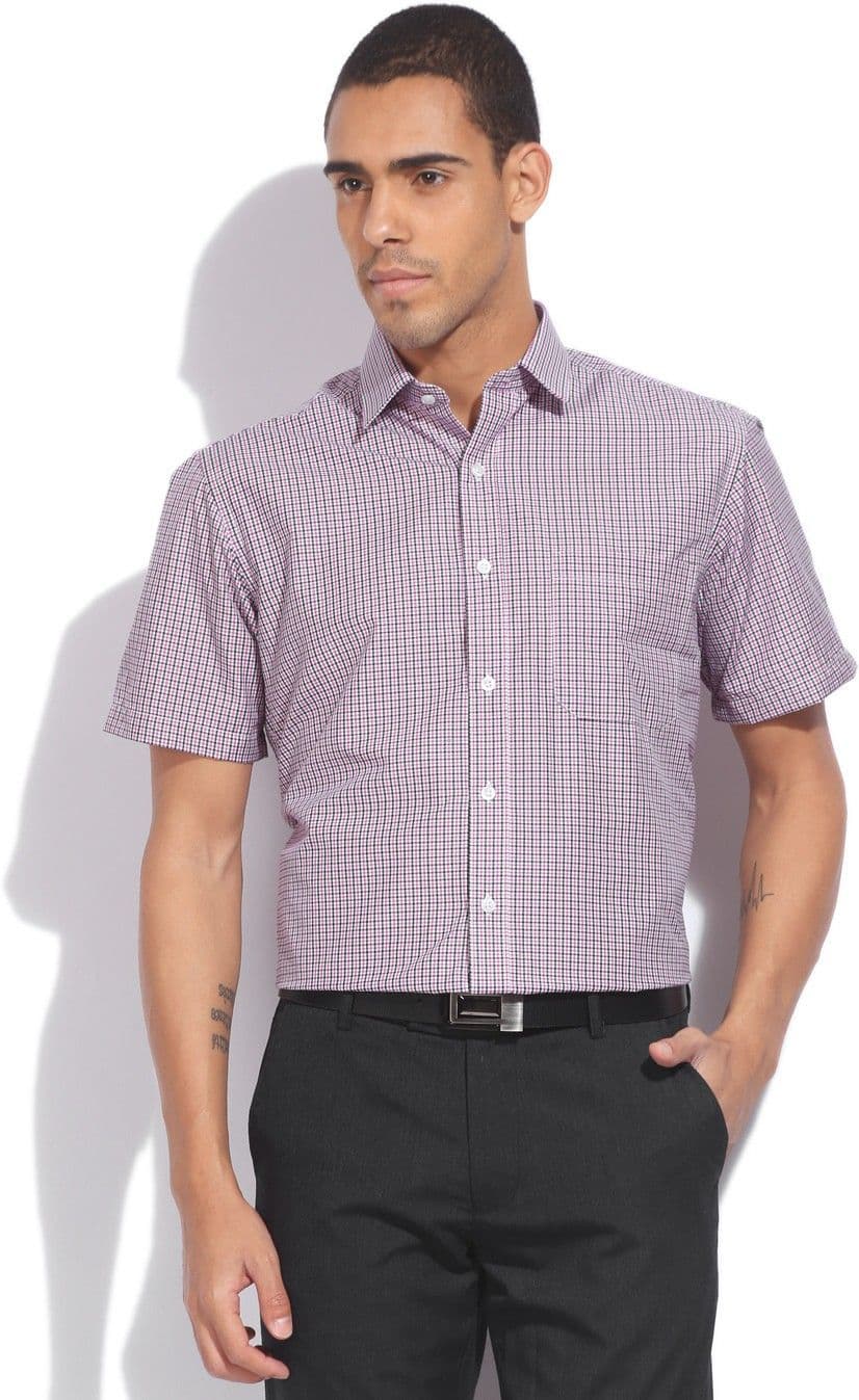 John Players Men's Checkered Formal Shirt