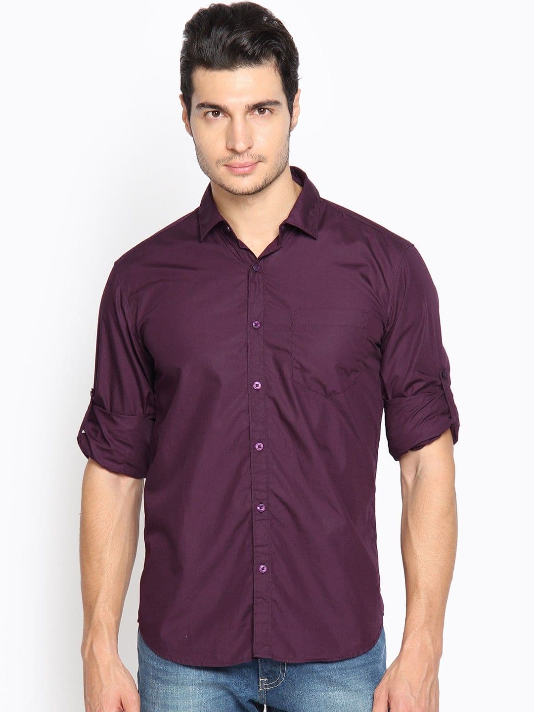 Highlander Men's Solid Casual Shirt