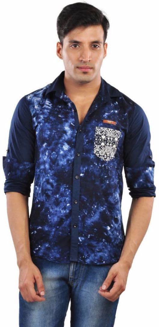 CREEDS Men's Printed Casual Multicolor Shirt
