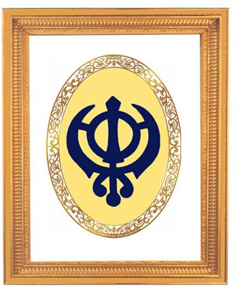 Diviniti DG 4 Khanda Sahib With Gold Plated Foil Wall Hanging Showpiece - 37 cm