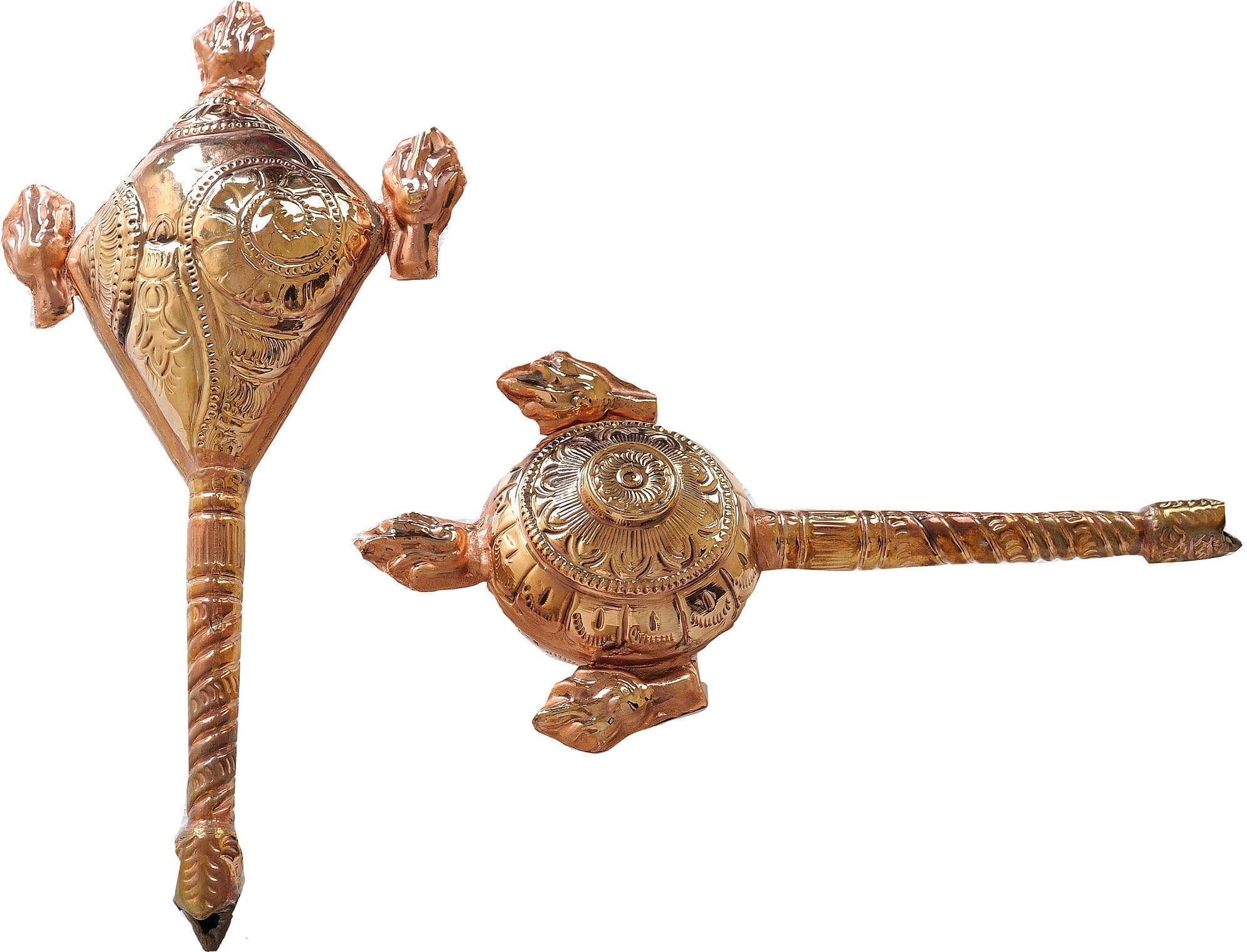 Exotic India Vaishnava Symbols - Shankha And Chakra Showpiece - 37 cm