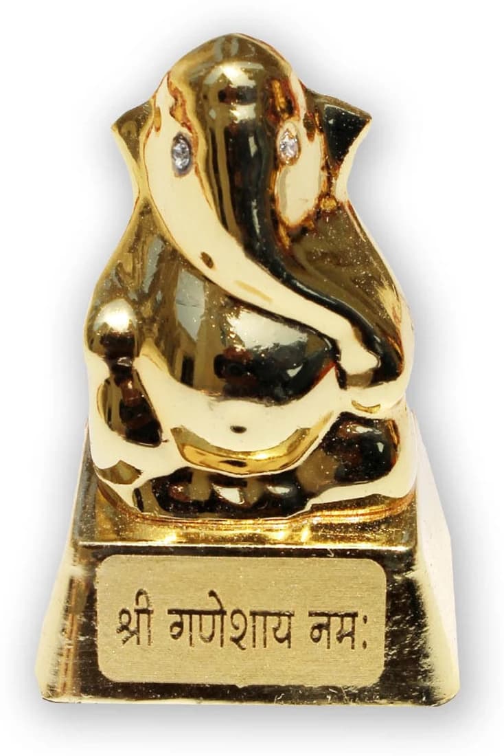 Send Rakhis to India Lovely Metal Ganesh Idol For Car Dashboard Showpiece - 7 cm