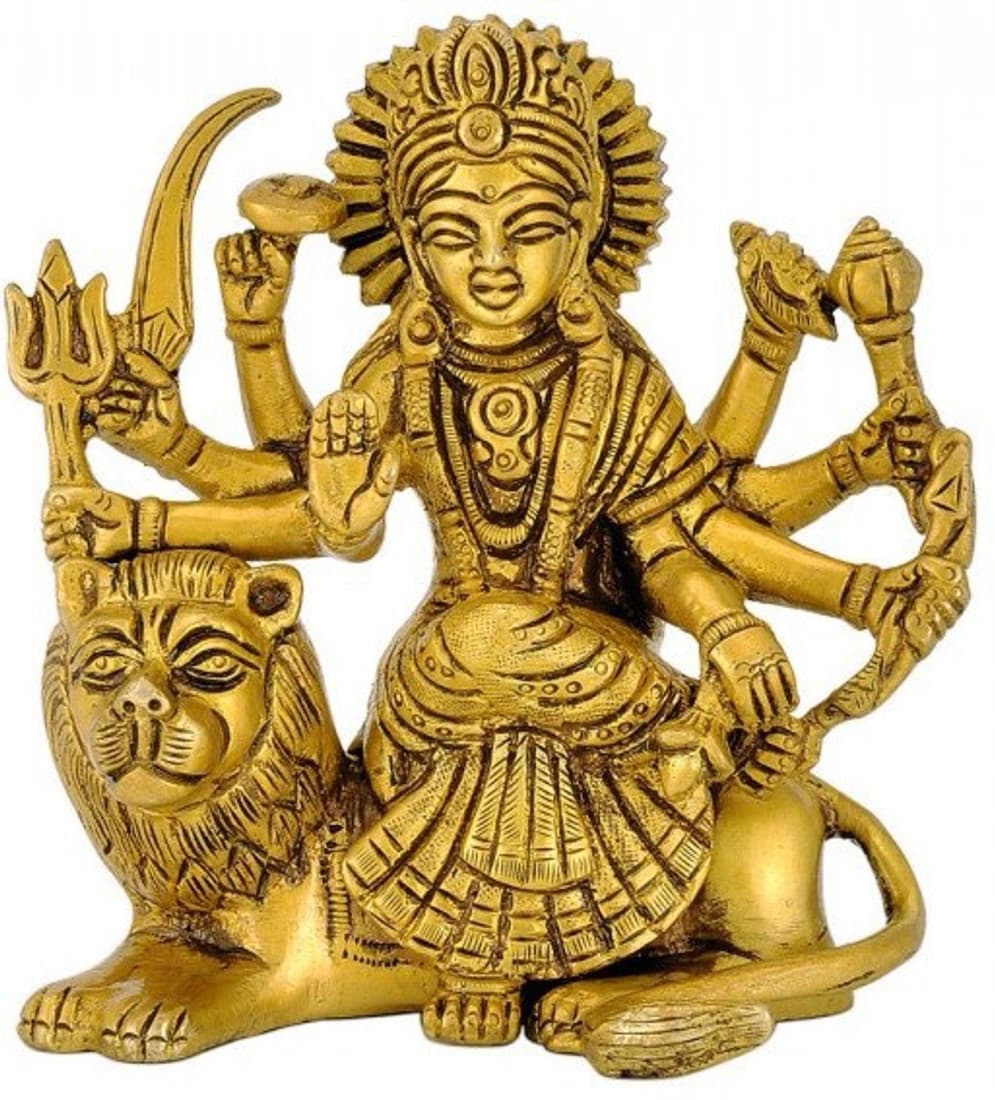 Redbag Eight Armed Goddess Sherawali Maa Showpiece - 10.8 cm