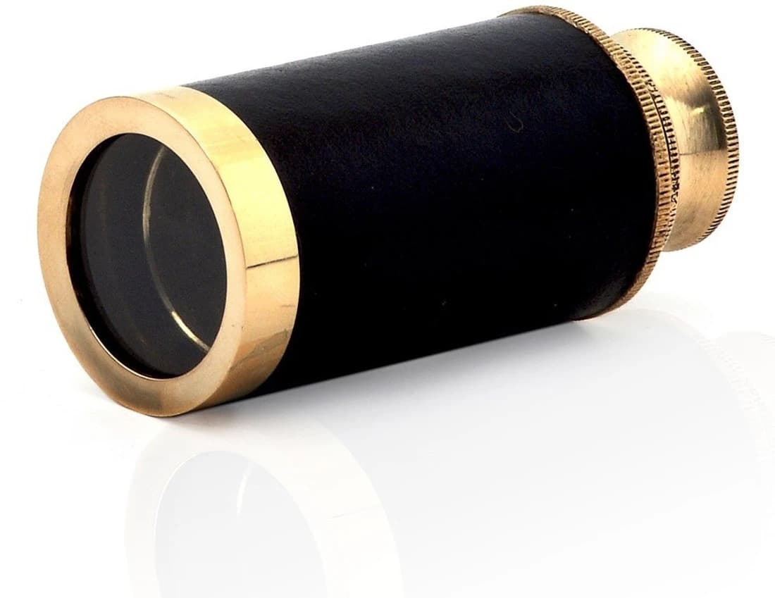 Indigocart Handcrafted Antique Brass Telescope Showpiece - 1 cm