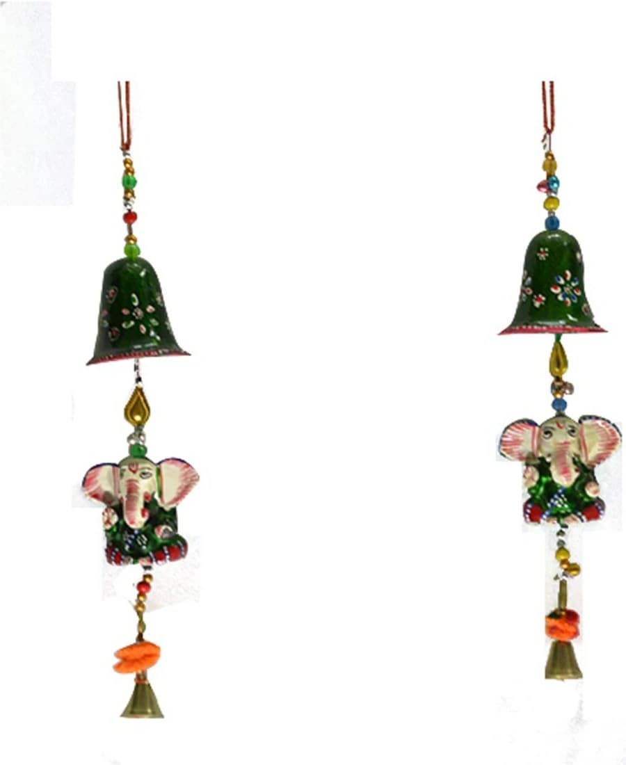 Craftuno Hand Painted Lord Ganesha Idols Door Hanging - Set of 2 Showpiece - 0 cm