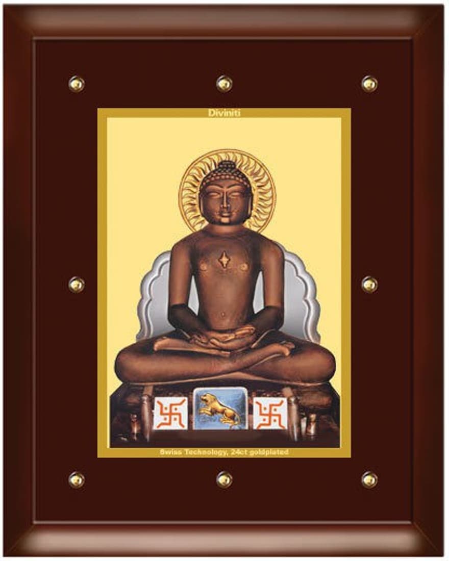 Diviniti MDF Color religious wall hanging Size 4.5 Mahaveer Showpiece - 62.5 cm