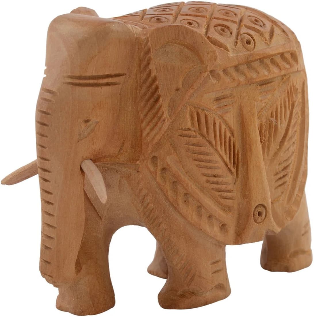 Rajrang Carved Pattern Elephant Showpiece - 8 cm