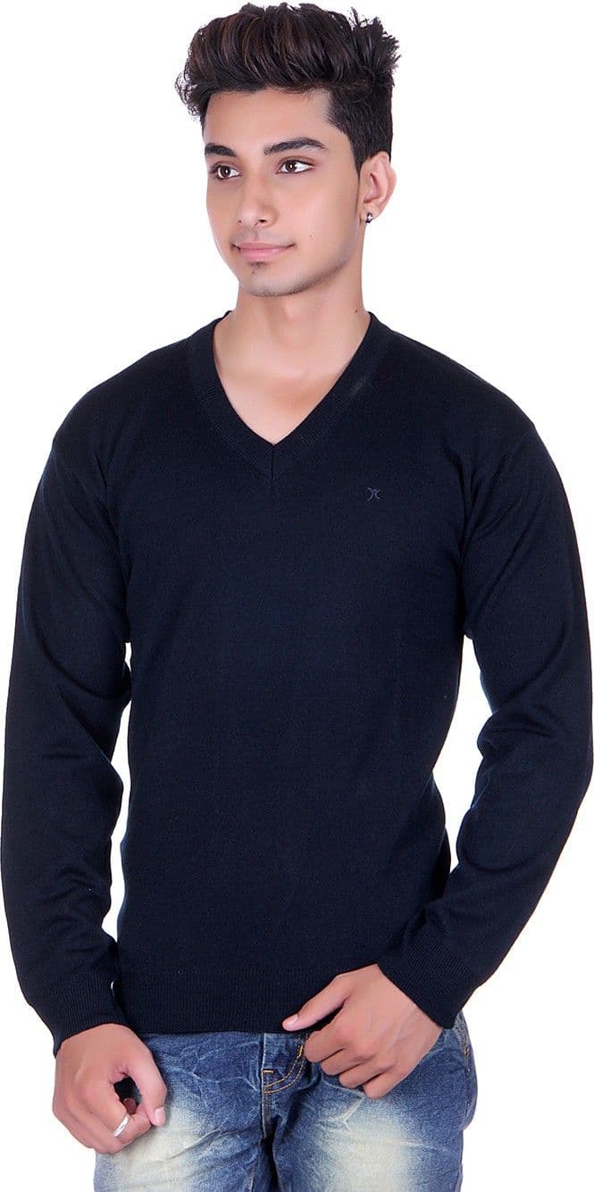 Pierre Carlo Solid V-neck Casual Men's Sweater