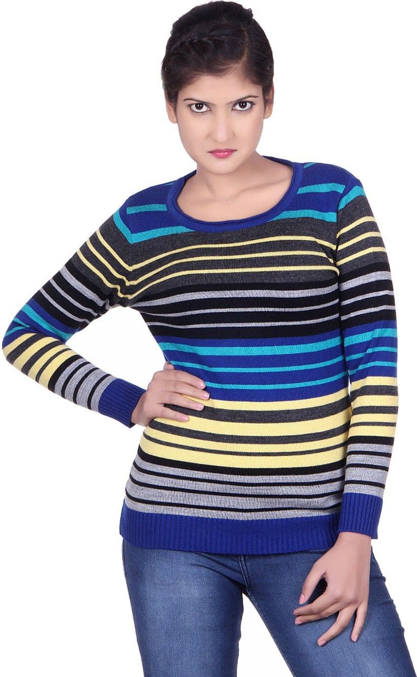 Spink Solid Round Neck Casual Women's Sweater