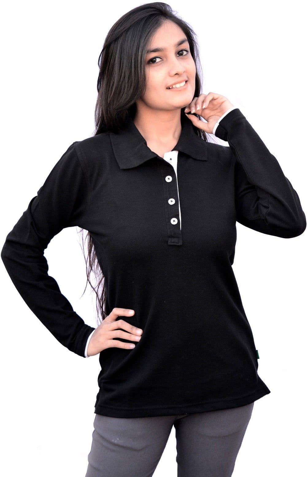 Komnil Solid Women's Polo T-Shirt