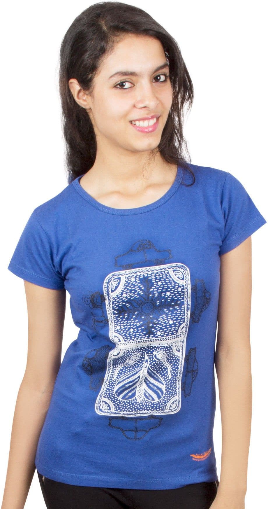 Pulpypapaya Self Design Women's Round Neck T-Shirt