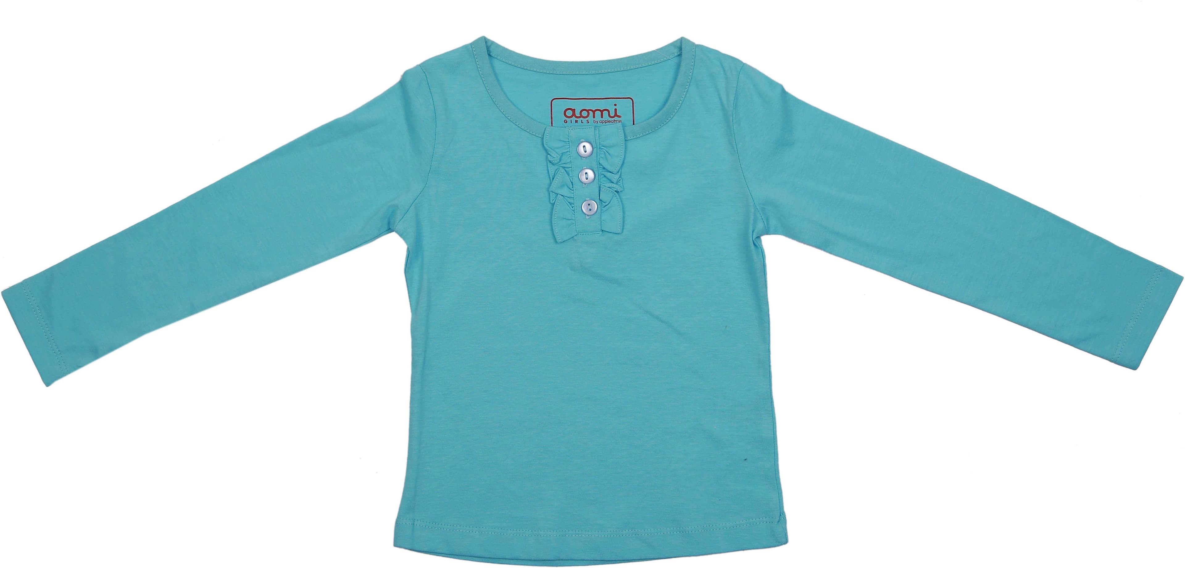 appleofmyi Printed Girl's Round Neck Green T-Shirt