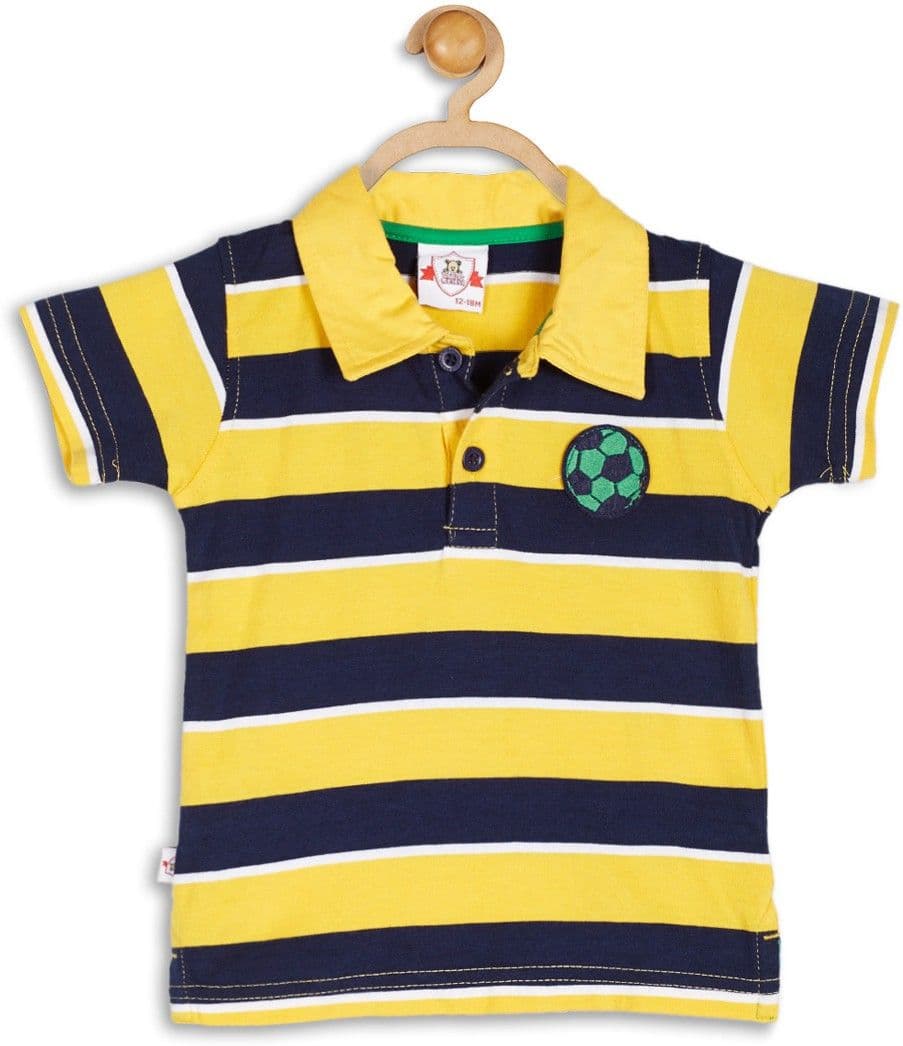 612 League Striped Baby Boy's Flap Collar Neck T-Shirt