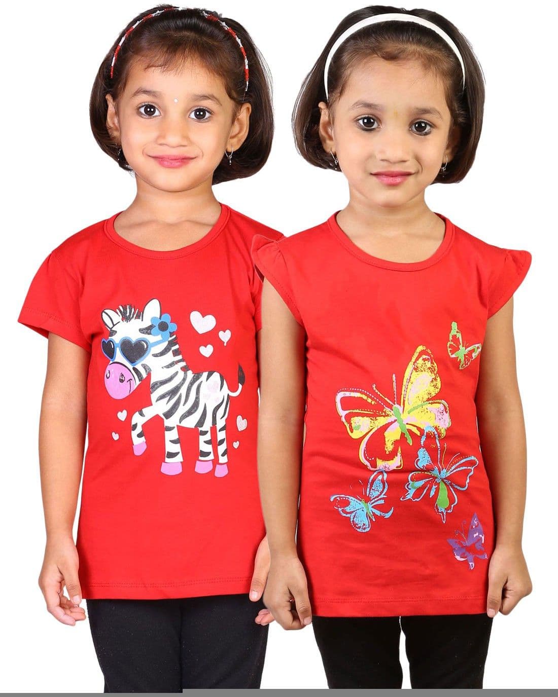 My Little Joy Casual Short Sleeve Printed Baby Girl's Top