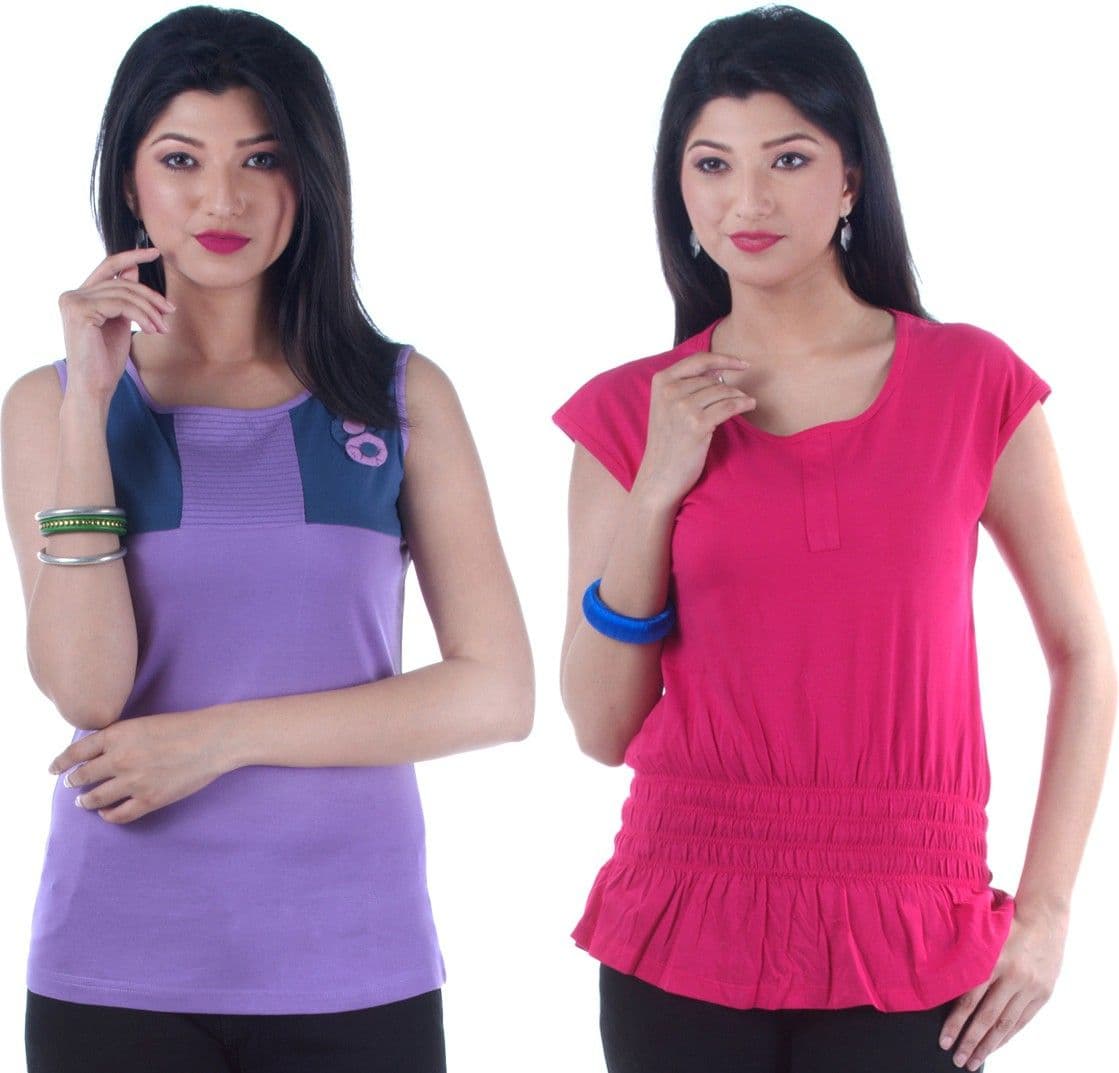 TSG Breeze Casual Sleeveless, Short Sleeve Solid Women's Top
