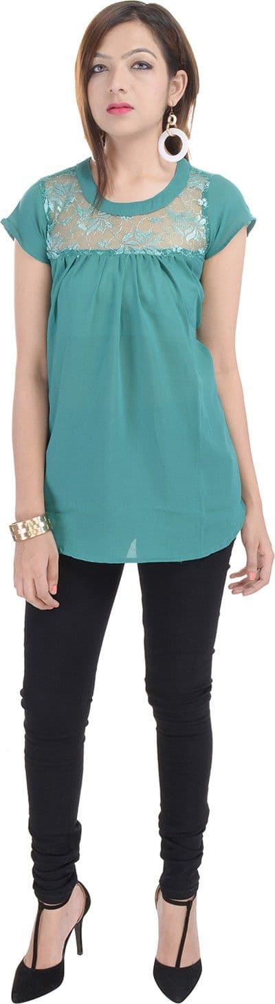 Fantasy Ika Casual Short Sleeve Solid Women's Top