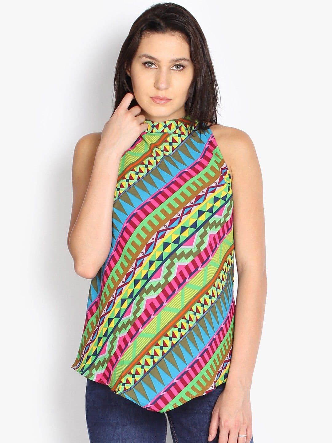 Folklore Festive Sleeveless Printed Women's Top