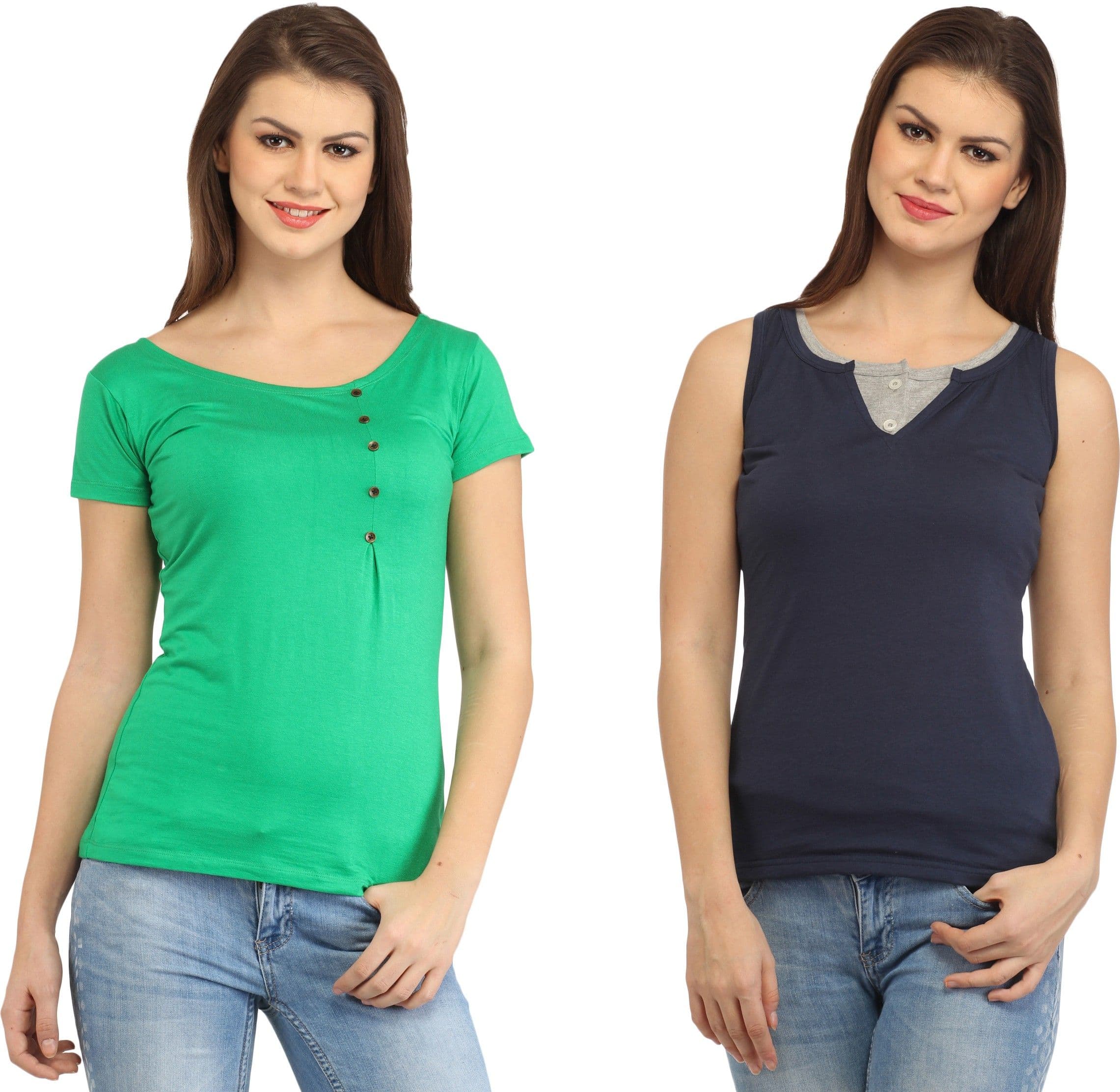 Cation Casual Short Sleeve, Sleeveless Solid Women's Top