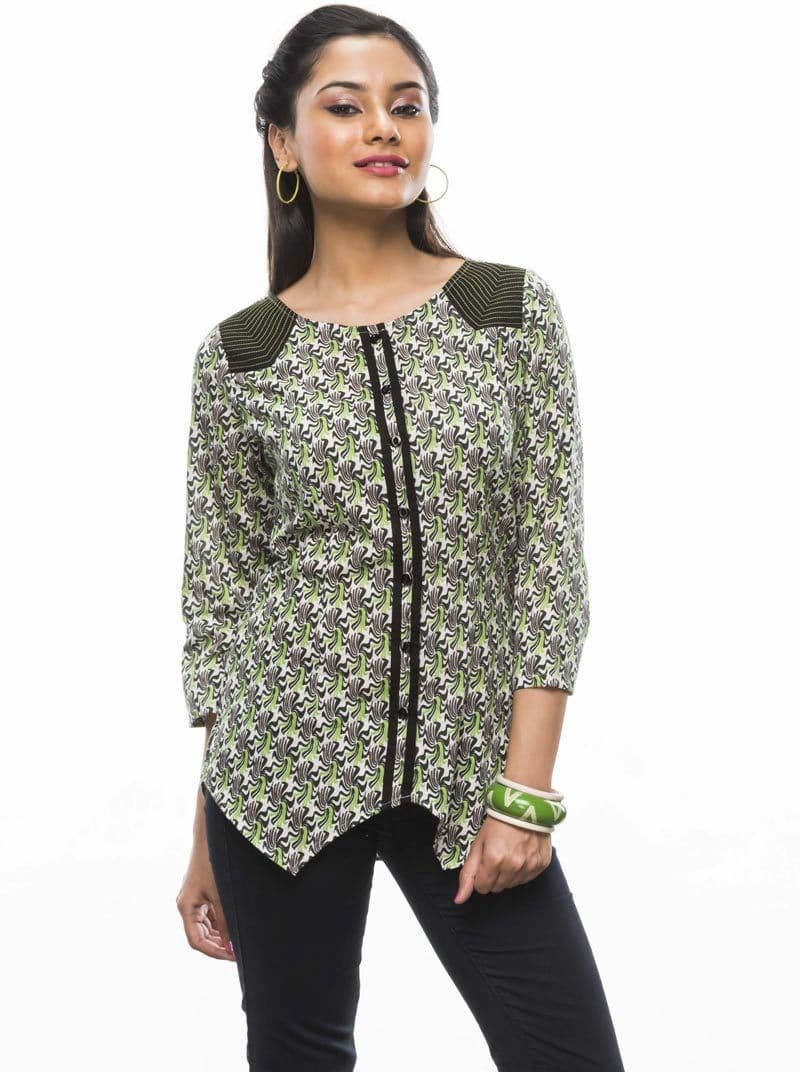 Moda Vastra Casual 3/4 Sleeve Graphic Print Women's Top